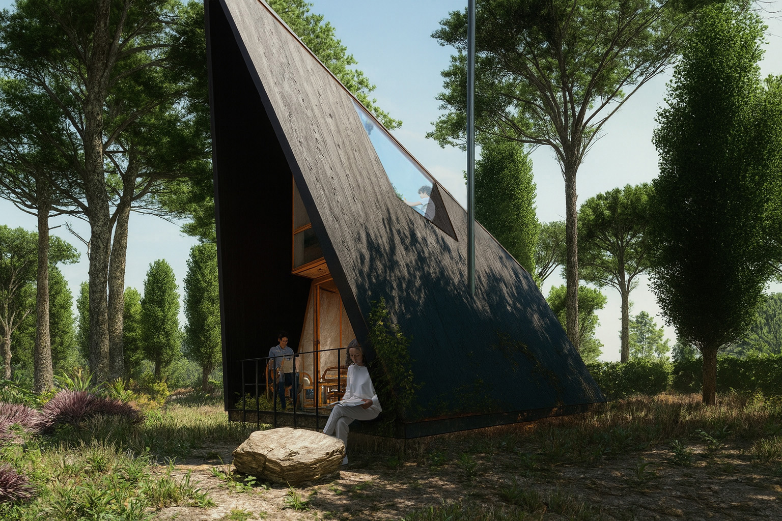 Timber cabin, tiny house designed for climate and craft, blending prefabrication with handmade details. Sustainable architecture by CAS Studio, Portugal.