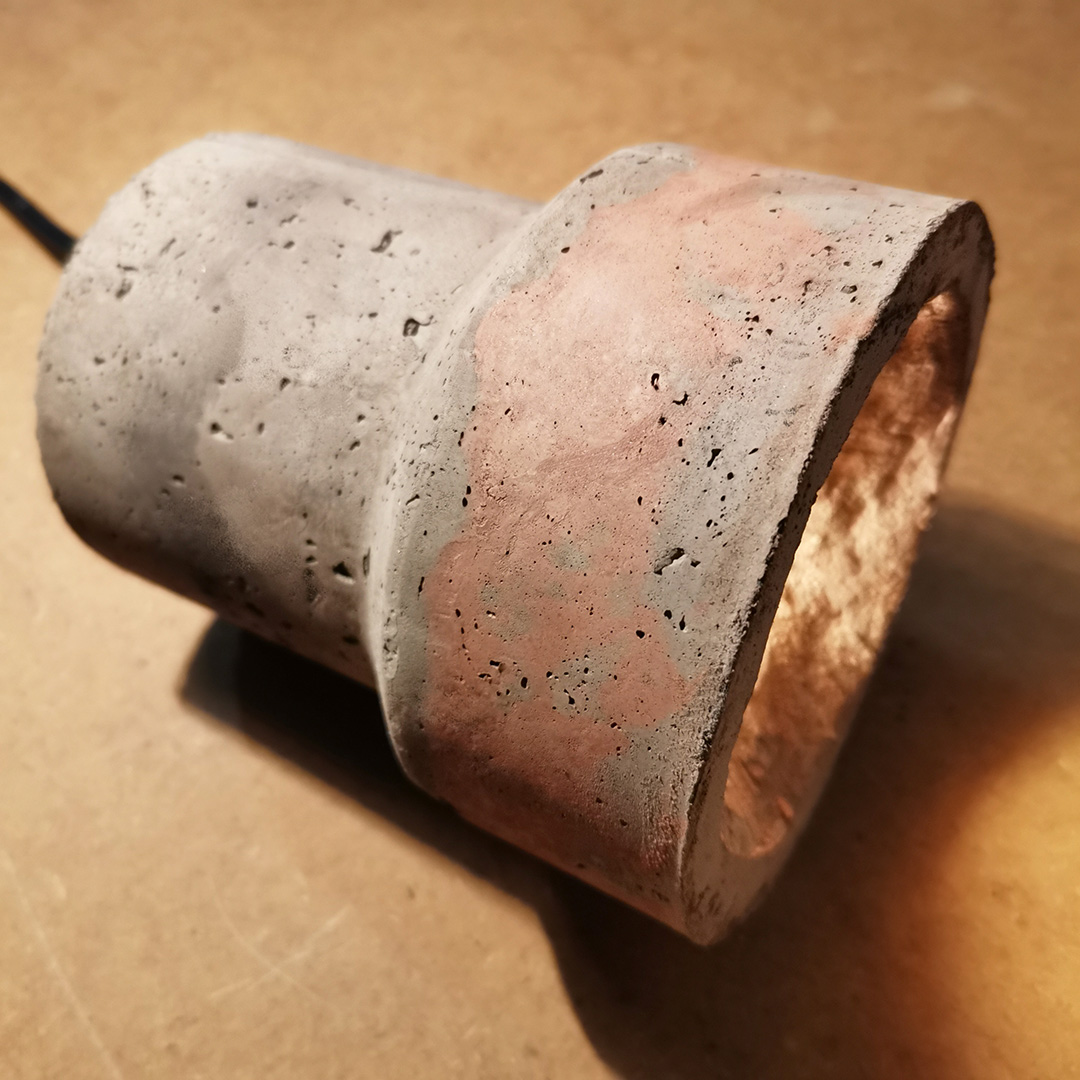 black clay sustainable lamp design