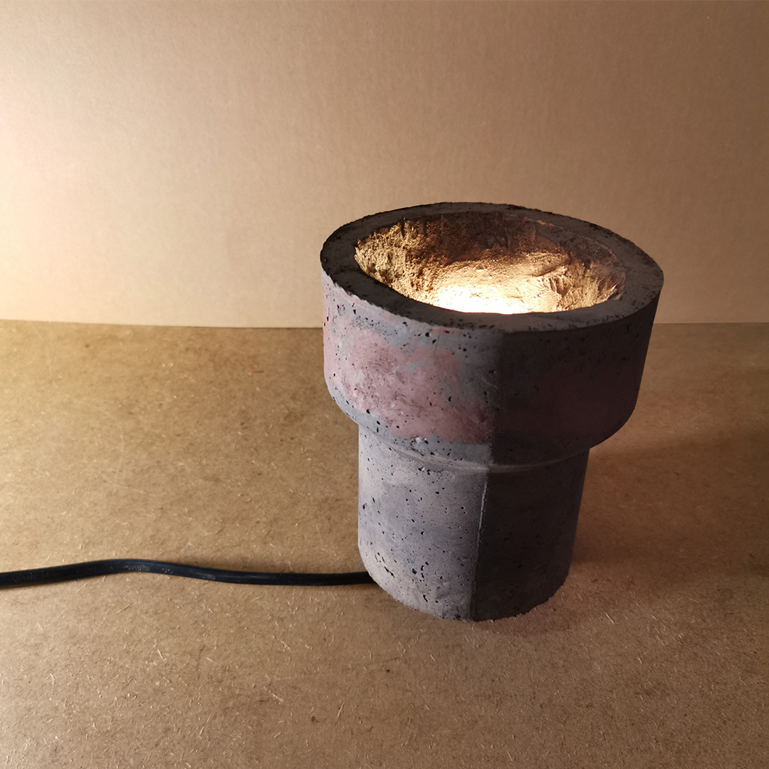 black clay sustainable lamp design
